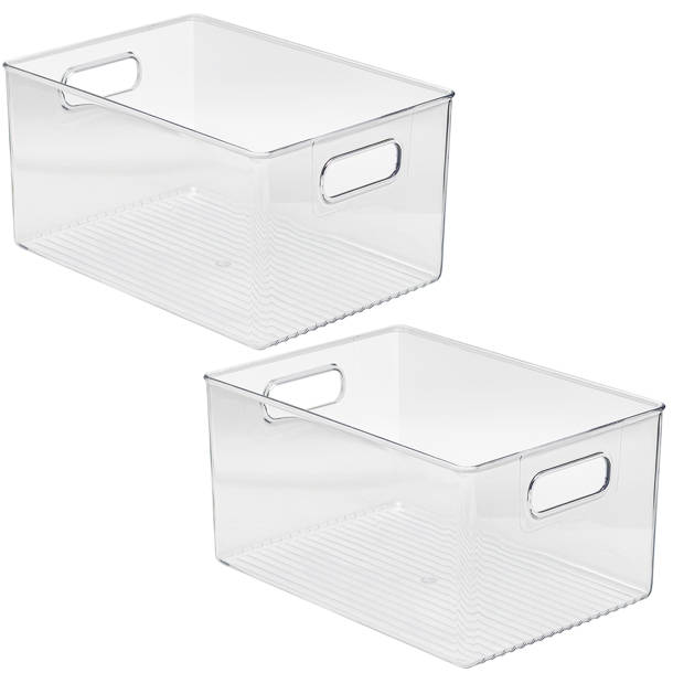 Sorbus Organizer Container Bins, Clear Plastic Bathroom Storage (6pack
